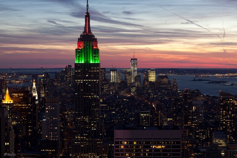 Empire State Building — Green, Dramatic