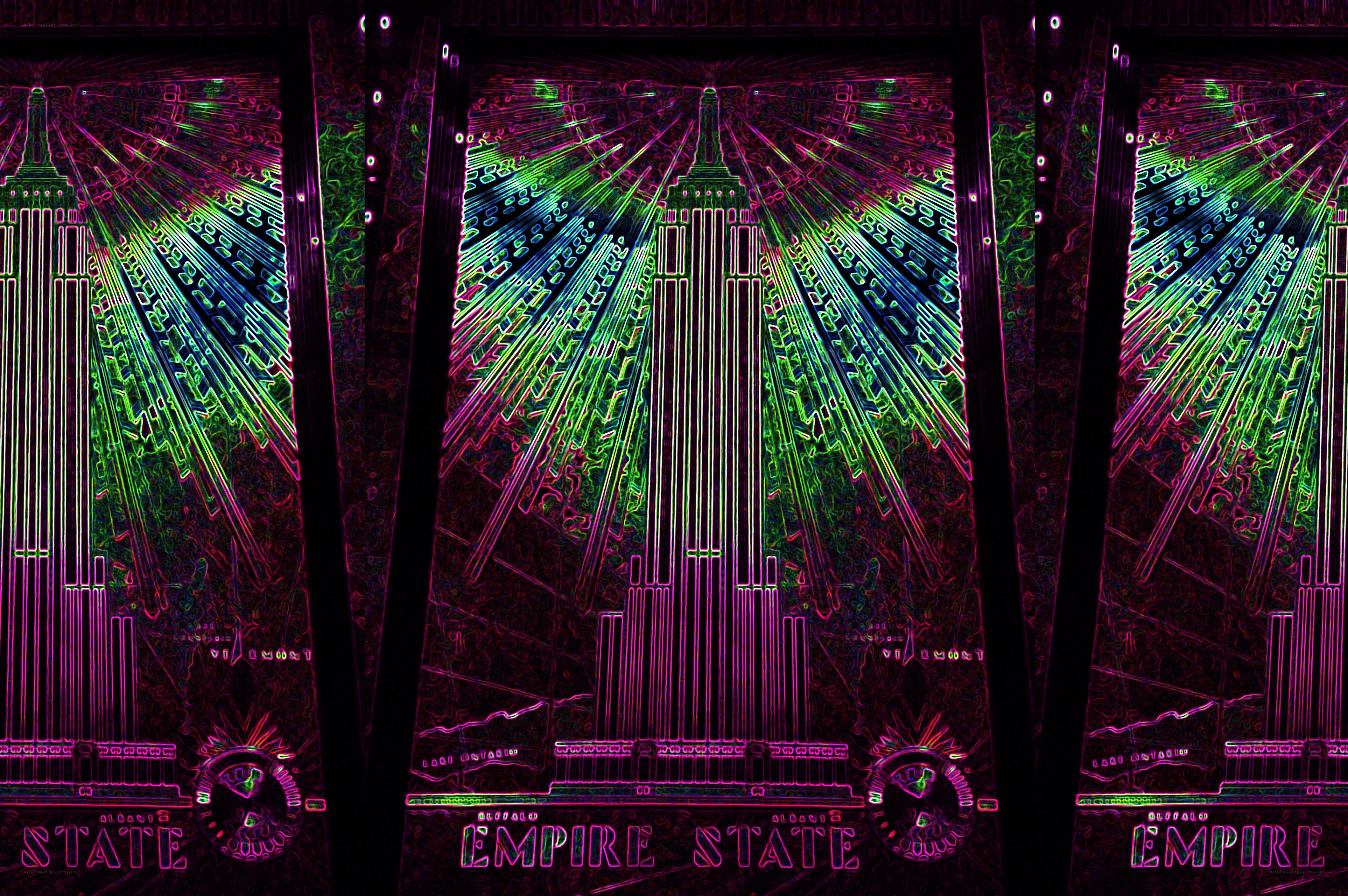 Empire State Building neon art