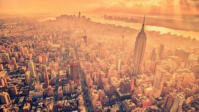 Empire State Building — Orange, Dramatic, Sunrise
