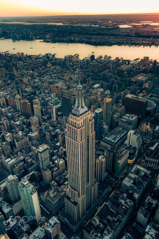 Empire State Building — Orange, Dramatic, Sunset, Photograph, Cityscape