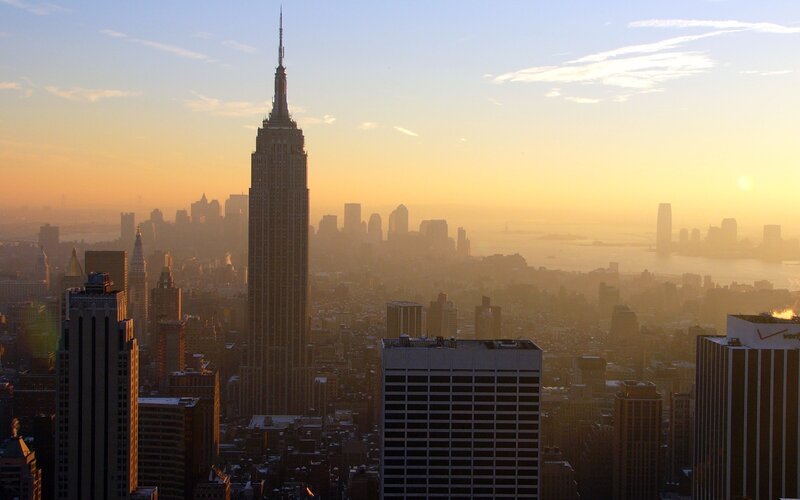 Empire State Building — Orange, Serene, Sunset