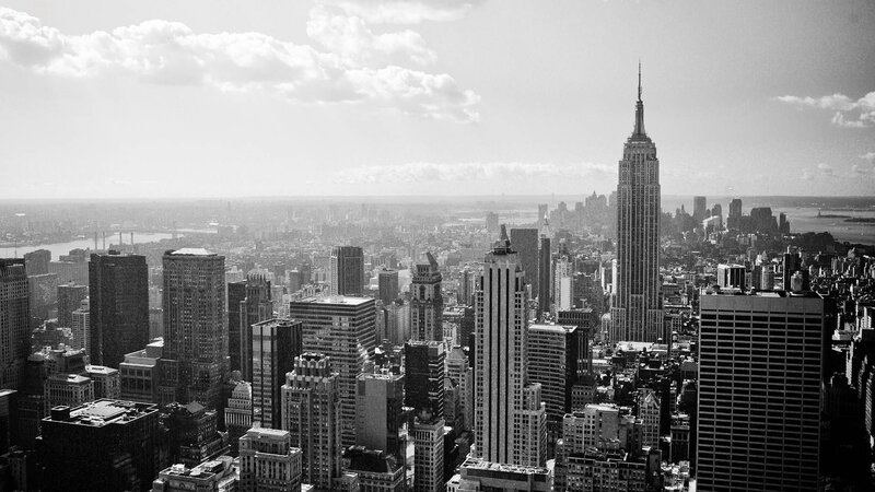 Empire State Building Skyline — Black, Dramatic, Afternoon