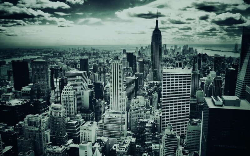 Empire State Building Skyline — Black, Dramatic, Photograph