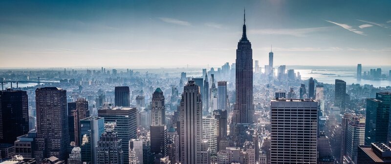 Empire State Building Skyline — Blue, Dramatic, Morning