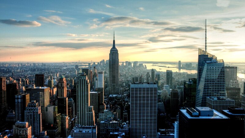 Empire State Building Skyline — Blue, Dramatic, Sunset, Photograph