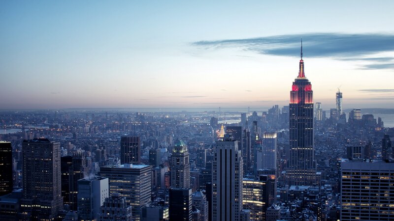 Empire State Building Skyline — Blue, Serene, Sunset