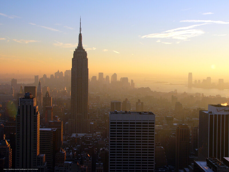 Empire State Building Skyline — Orange, Serene