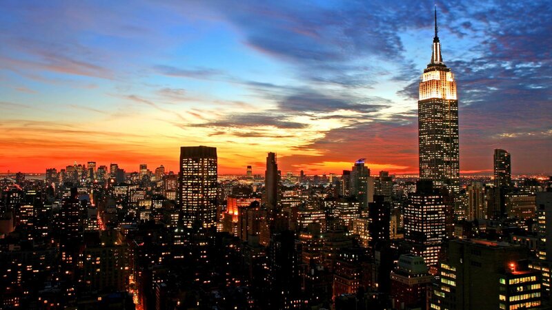 Empire State Building Skyline — Orange