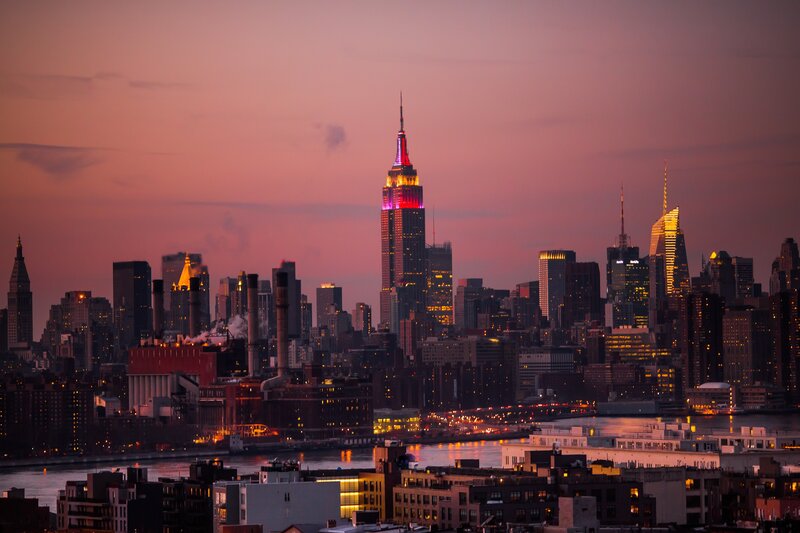Empire State Building Skyline — Purple