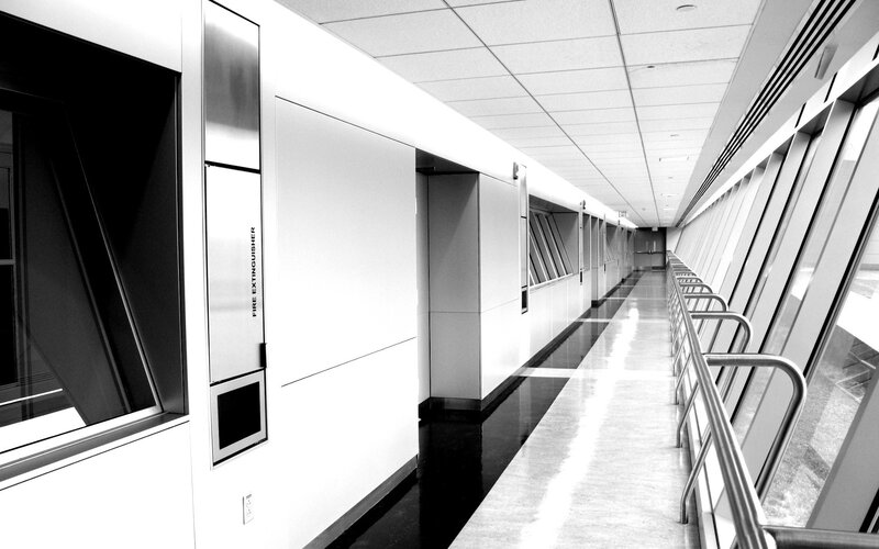 empty airport corridor