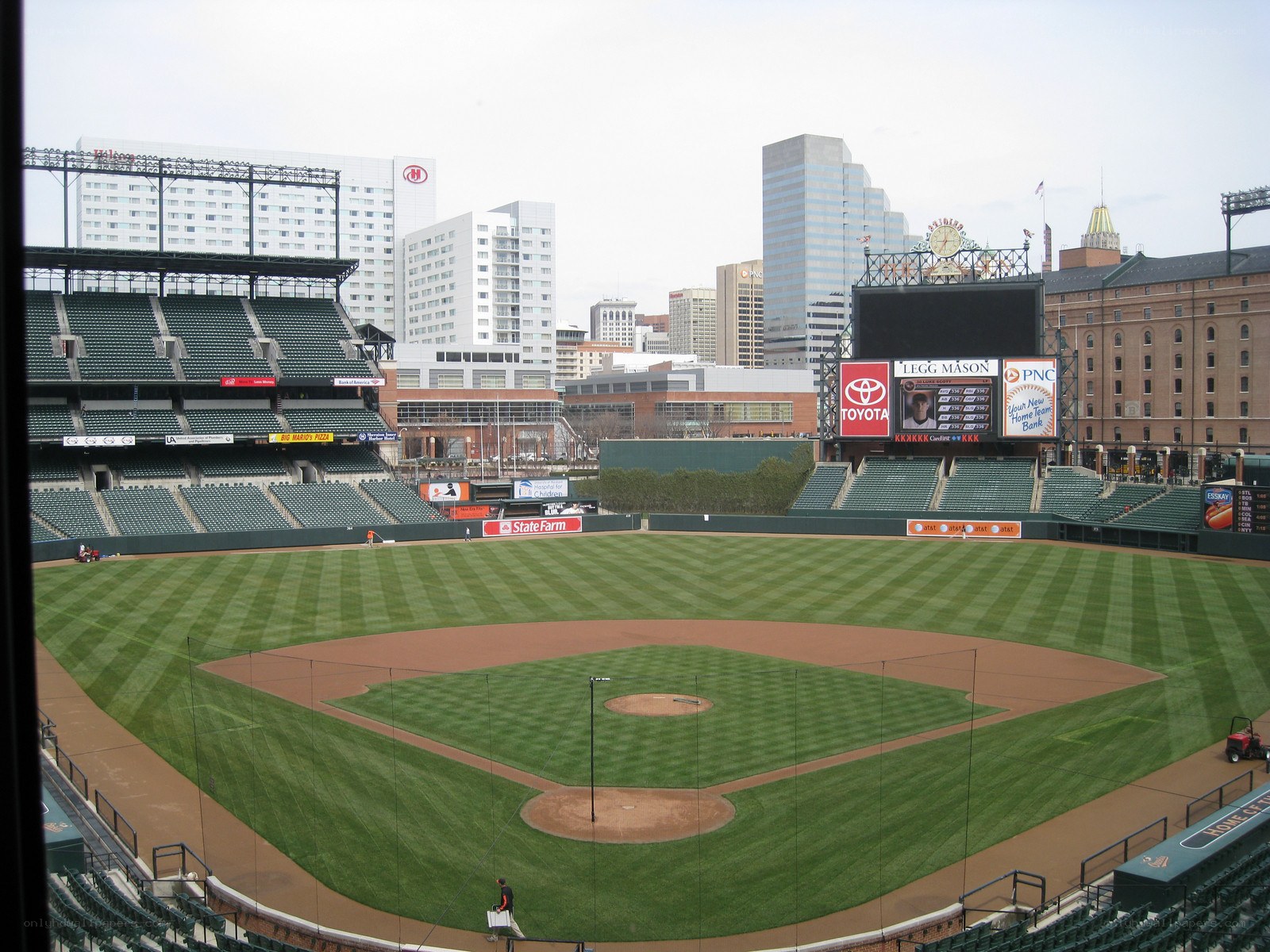 empty baseball stadium view