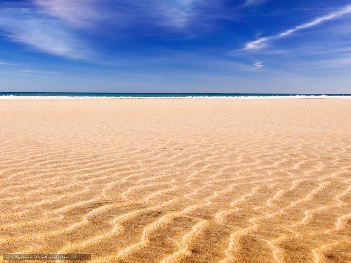 Empty beach with rippled sand