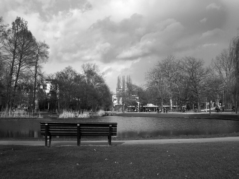 Empty Bench by Pond