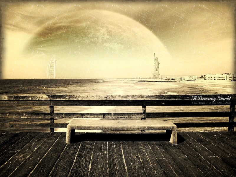 Empty Bench on Pier