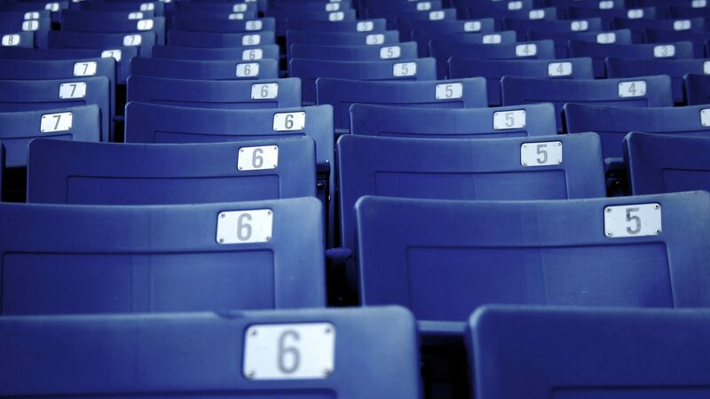 Empty blue stadium seats