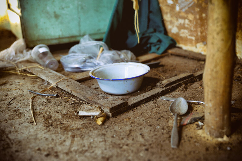 Empty Bowl on Dirt Floor