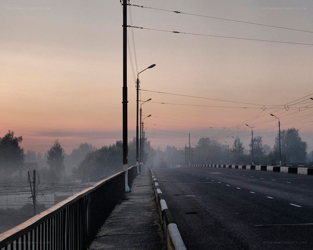 Empty bridge at dawn