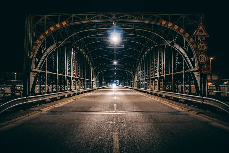 Empty Bridge at Night