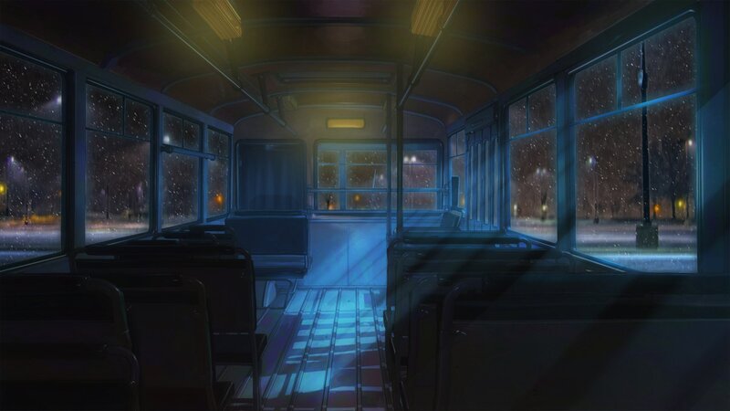Empty Bus Interior — Blue, Calm