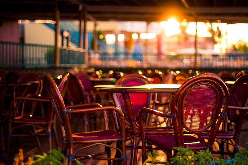 Empty Cafe Tables — Brown