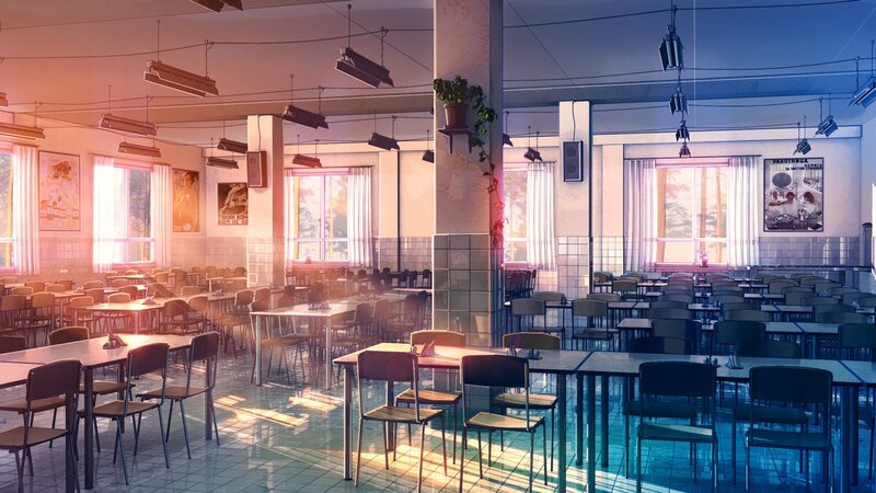 Empty Cafeteria Room — Orange