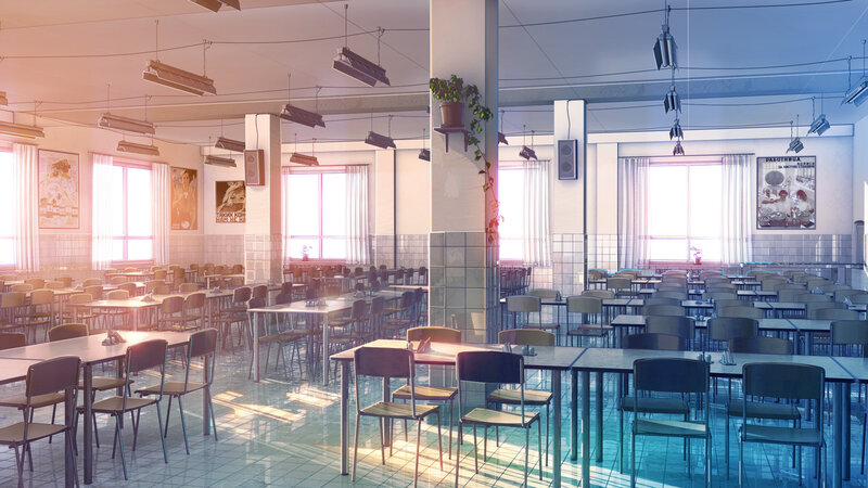 Empty Cafeteria Room — White, Serene