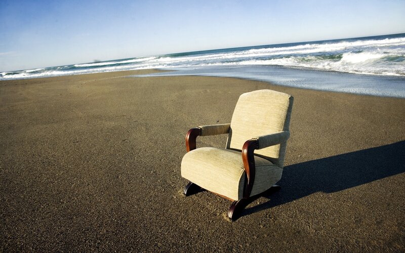 Empty chair on a beach
