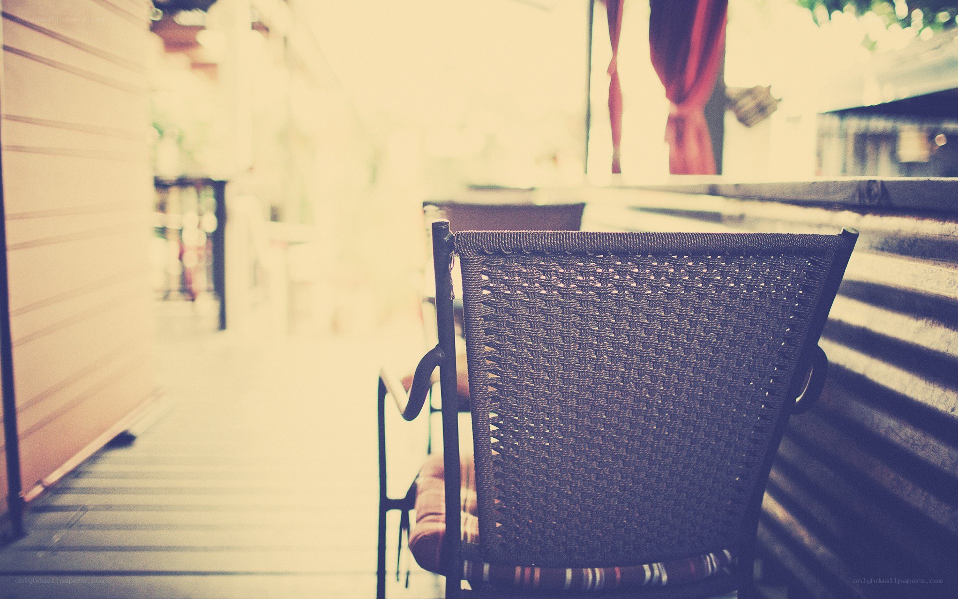 empty chair on a patio
