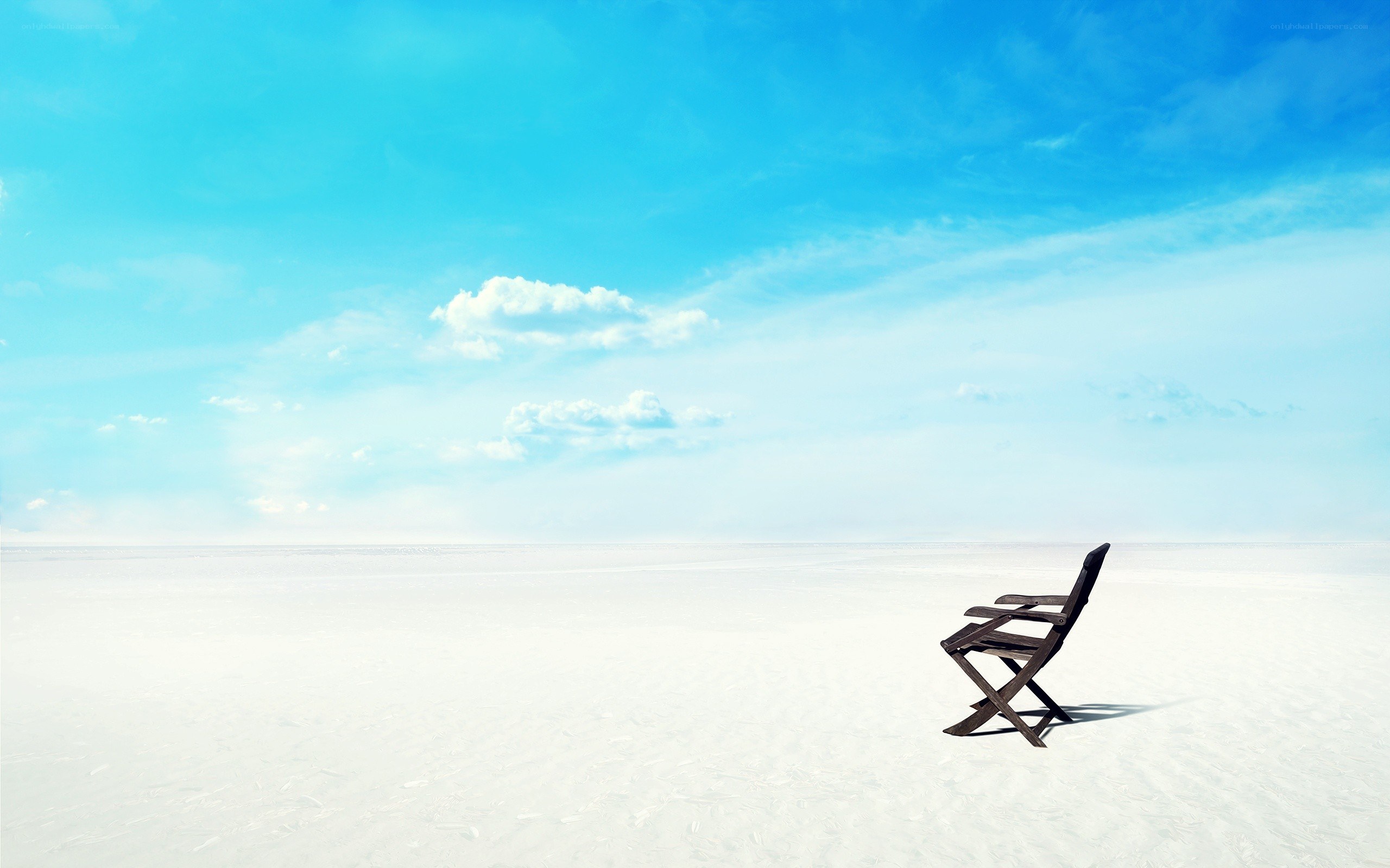 Empty chair on white plain