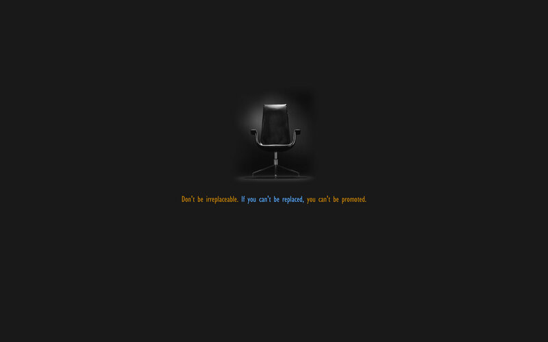 Empty chair with motivational quote