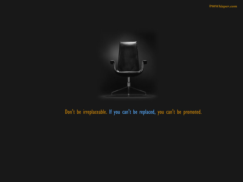 Empty chair with motivational quote