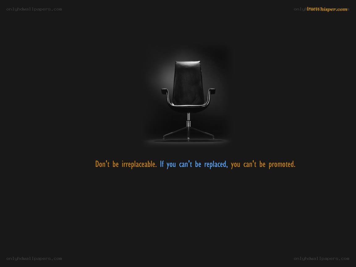 Empty chair with motivational quote