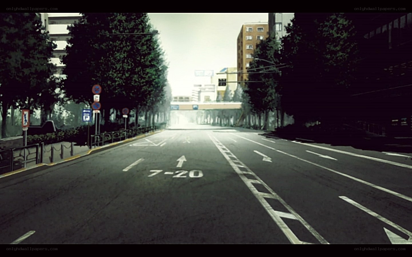 empty city street at dawn