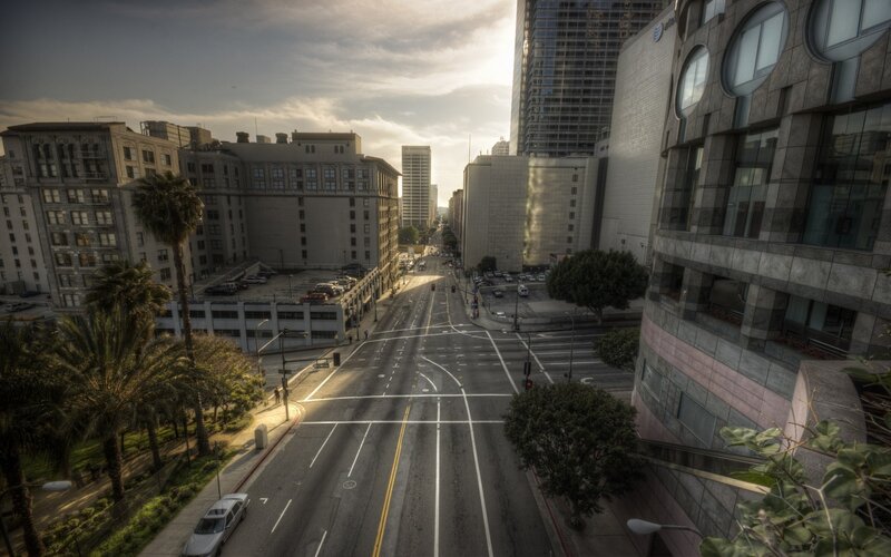 Empty City Street at Sunrise