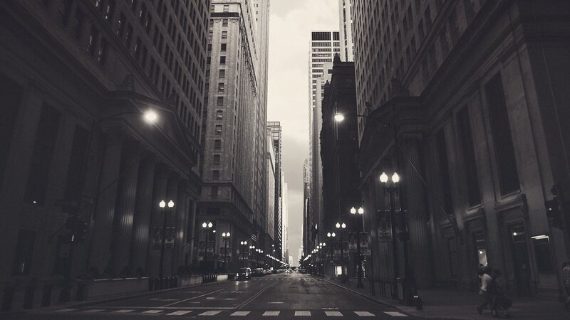 Empty City Street — Black, Dramatic, Night