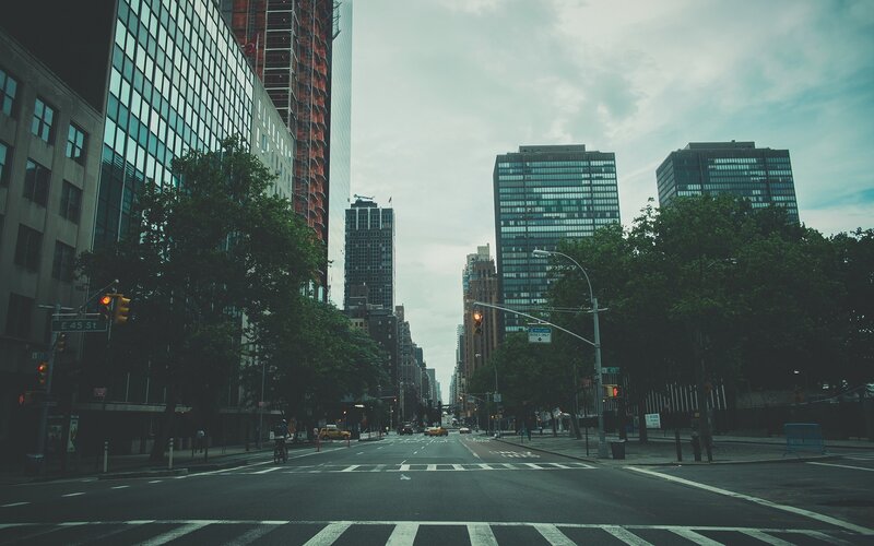 Empty City Street — Gray, Calm
