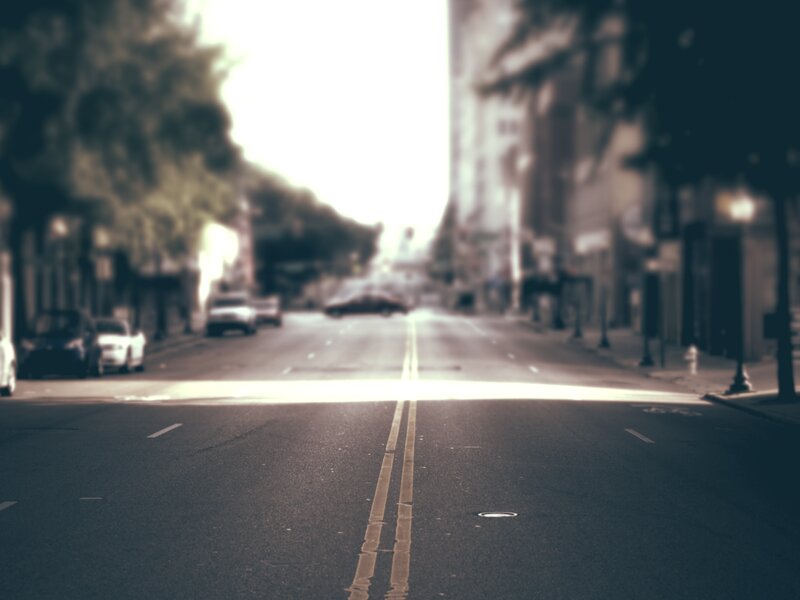 Empty City Street — Gray, Serene