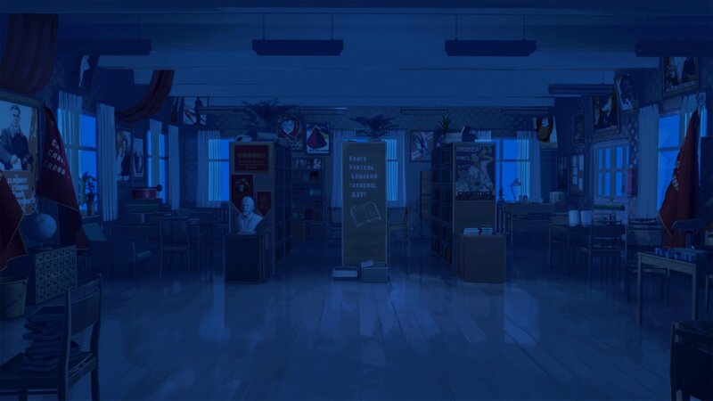 Empty Classroom at Night