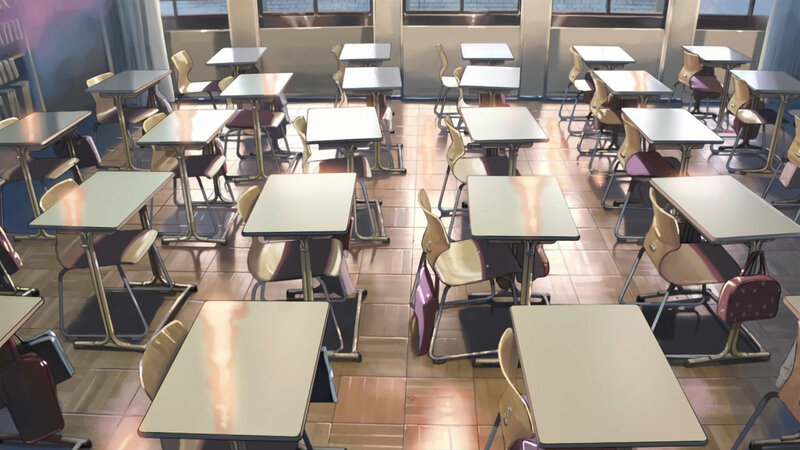 Empty Classroom Desks — Beige