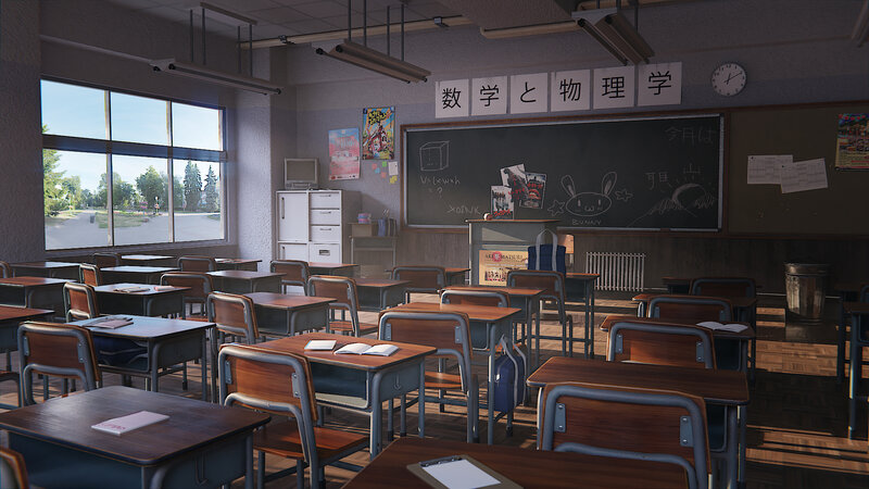 Empty Classroom Interior — Brown