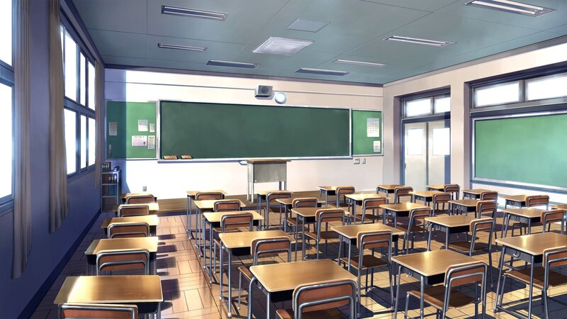 Empty Classroom Interior — Green, Calm