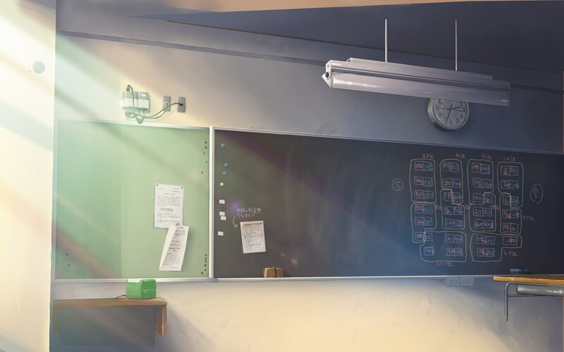 Empty classroom with chalkboard