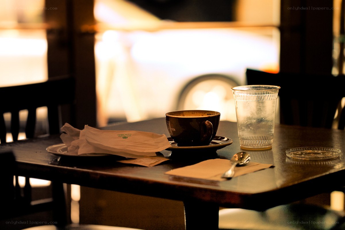 Empty coffee cup on a table