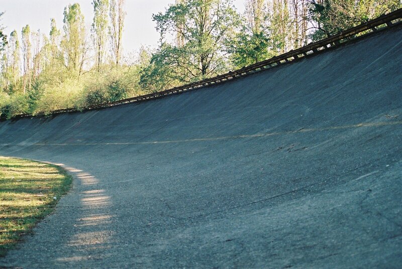 Empty cycling track in park