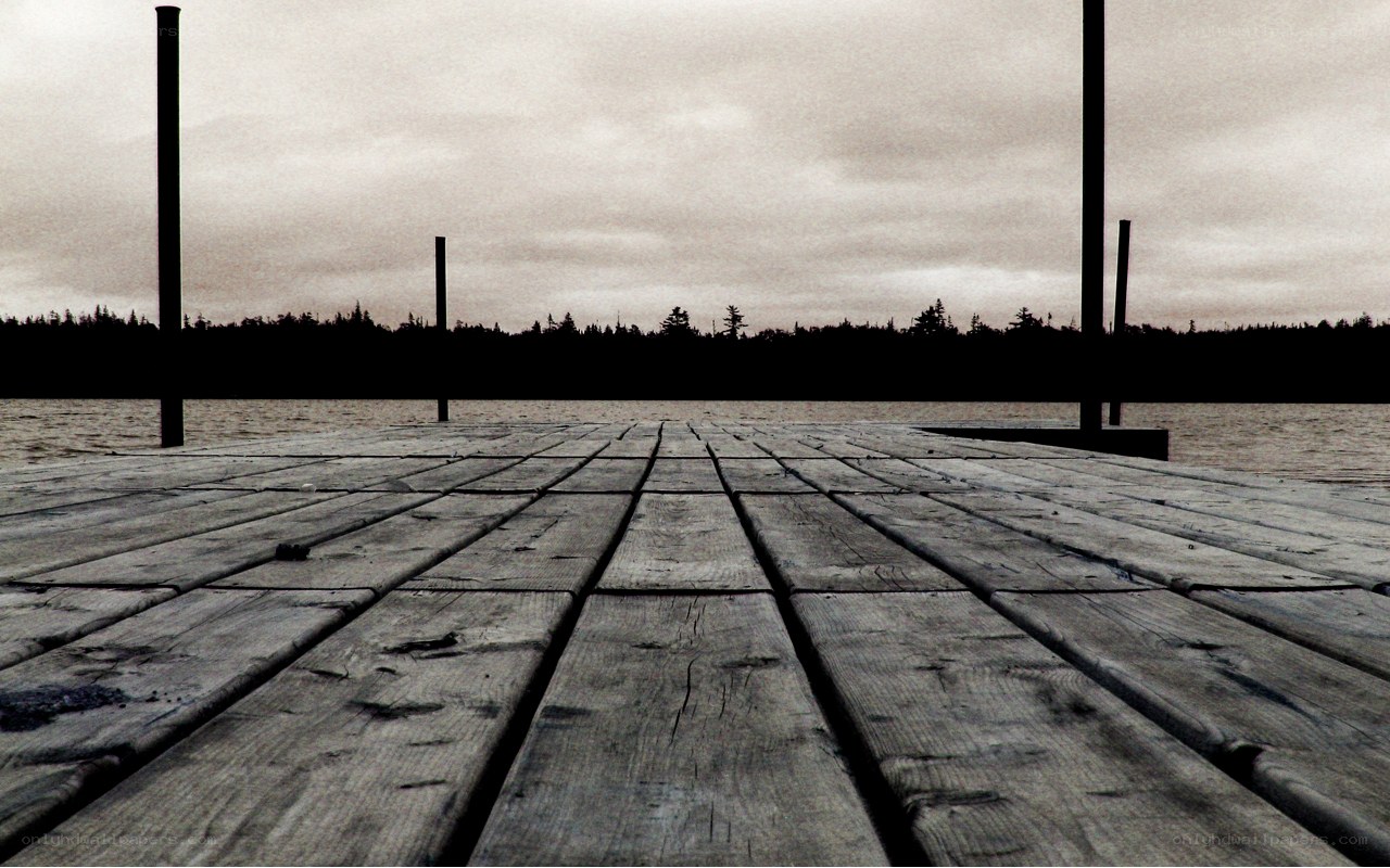 Empty dock on a cloudy day
