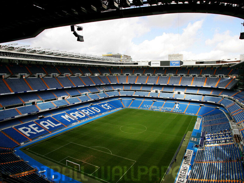 Empty Football Stadium — Blue, Serene, Afternoon