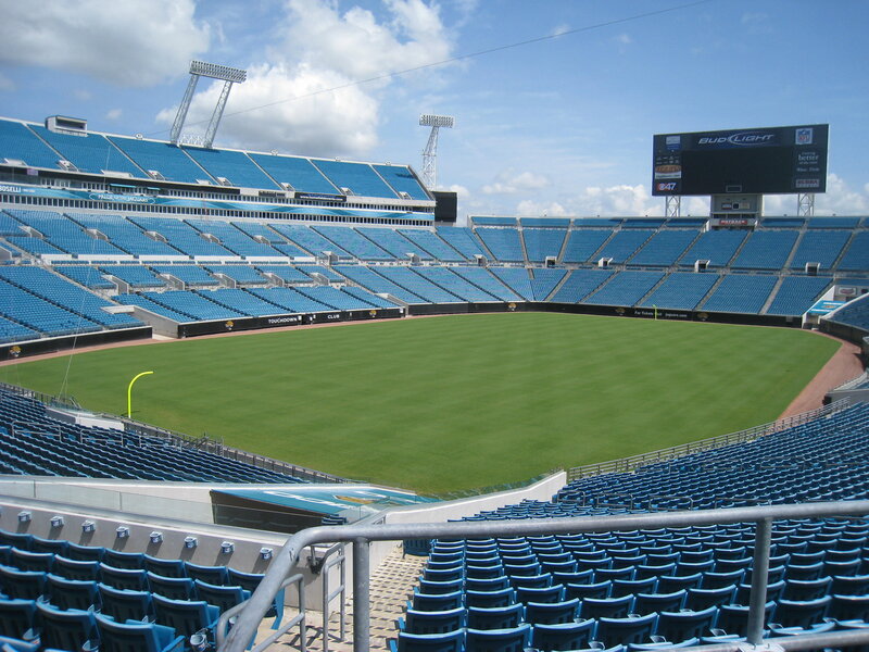 Empty Football Stadium — Blue