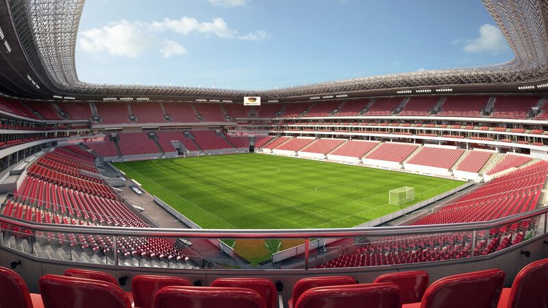 Empty Football Stadium — Red