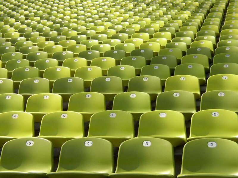 Empty green stadium seats