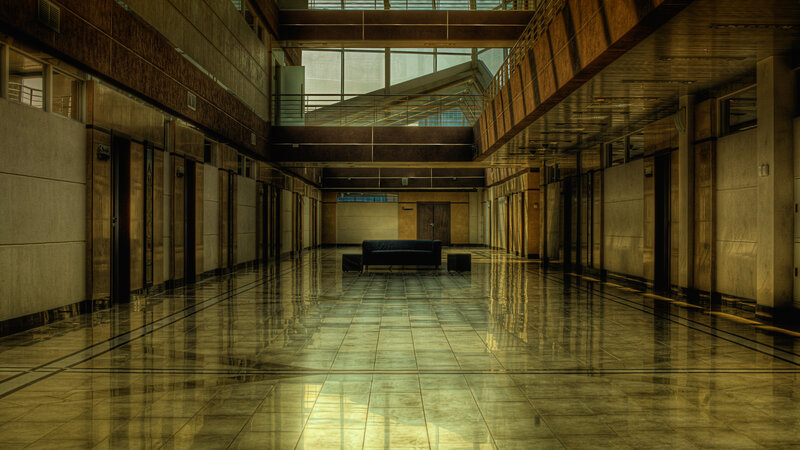 Empty Hallway with Couch